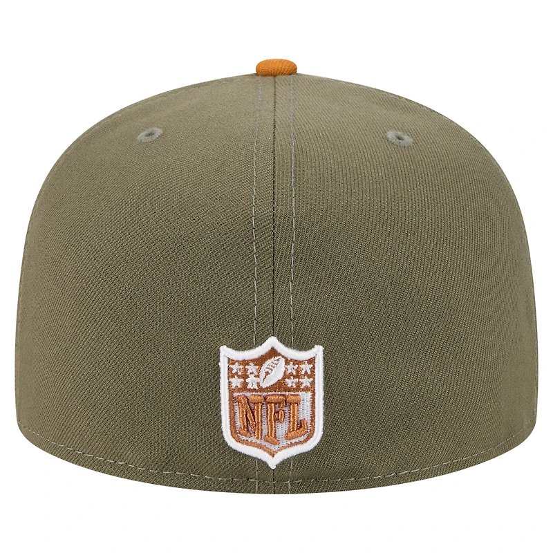 Men's New Era Olive/Brown Dallas Cowboys 2-Tone Color Pack A-Frame 59FIFTY Fitted Hat