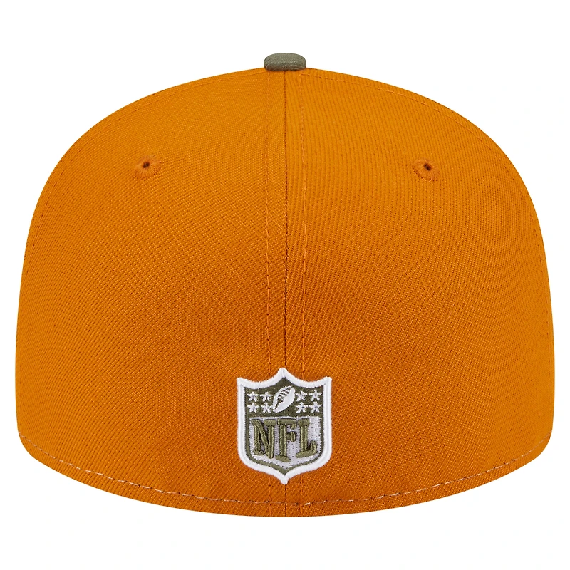 Men's New Era Olive/Brown Dallas Cowboys 2-Tone Color Pack Split Panel 59FIFTY Fitted Hat