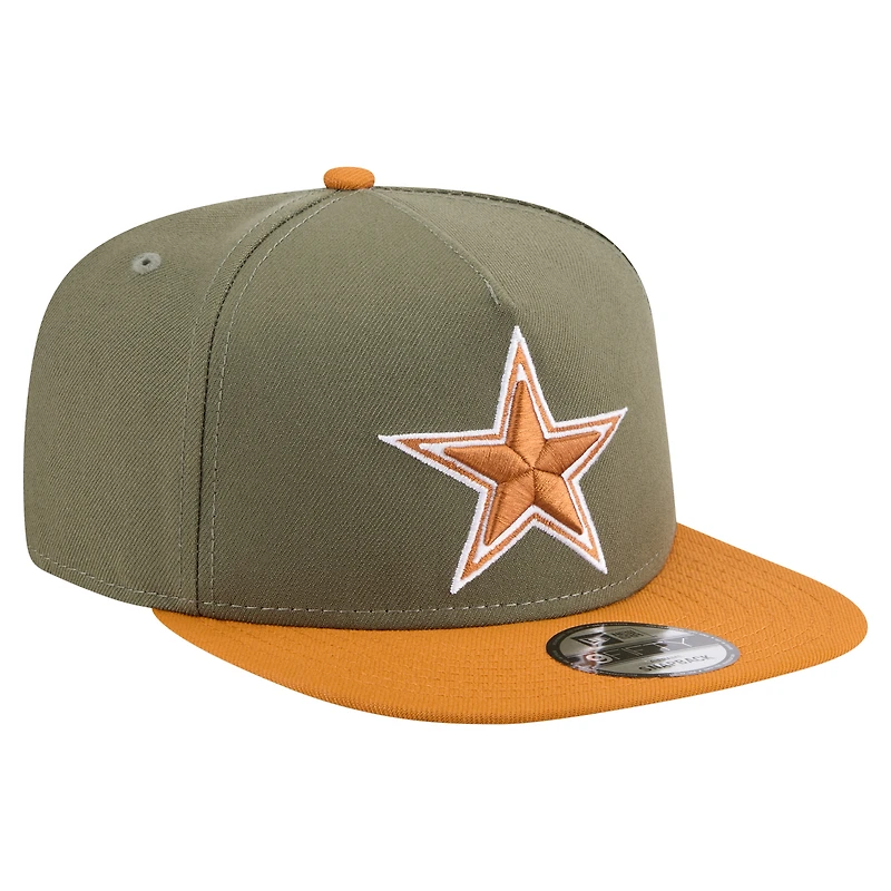 Men's New Era Olive/Brown Dallas Cowboys Two-Tone A-Frame 9FIFTY Snapback Hat