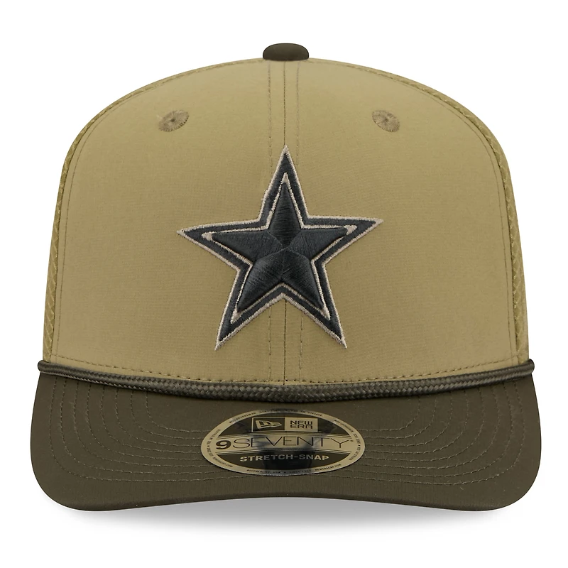 Men's New Era Olive Dallas Cowboys 2025 Salute to Service 9SEVENTY Adjustable Hat