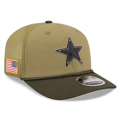 Men's New Era  Olive Dallas Cowboys 2025 Salute to Service 9SEVENTY Adjustable Hat