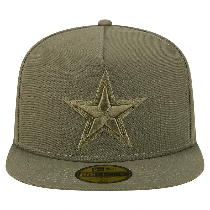 Men's New Era Olive Dallas Cowboys Color Pack A-Frame 59FIFTY Fitted Hat