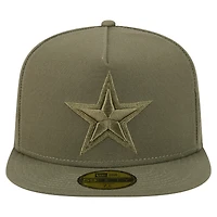 Men's New Era Olive Dallas Cowboys Color Pack A-Frame 59FIFTY Fitted Hat