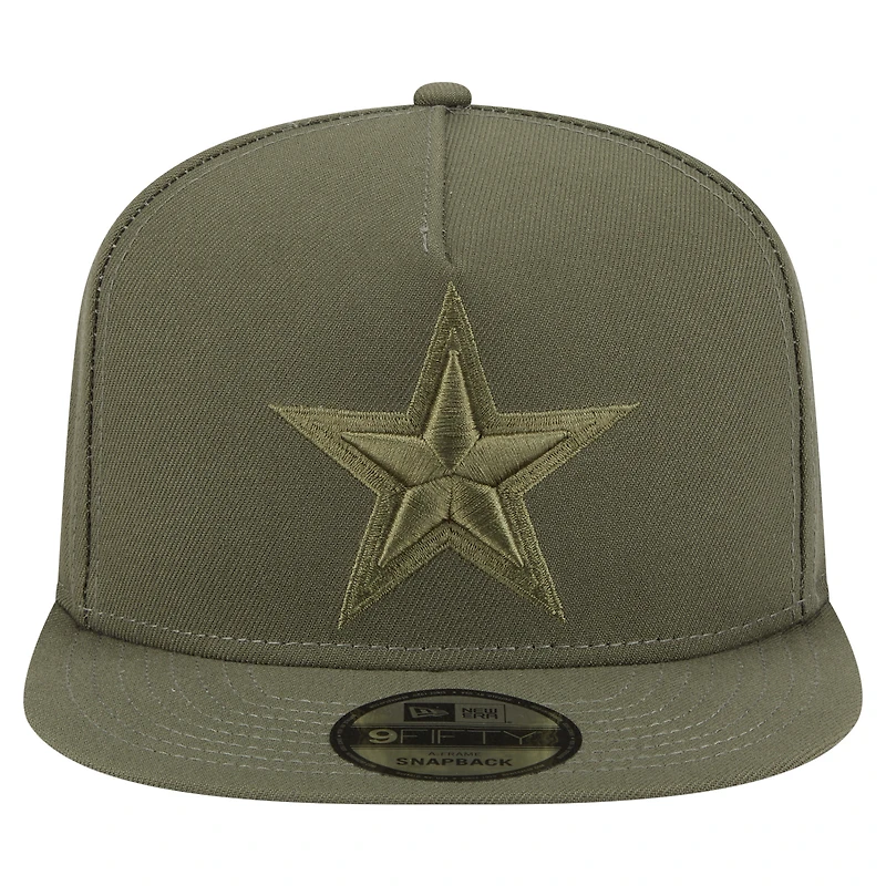 Men's New Era  Olive Dallas Cowboys Color Pack A-Frame 9FIFTY Snapback Hat