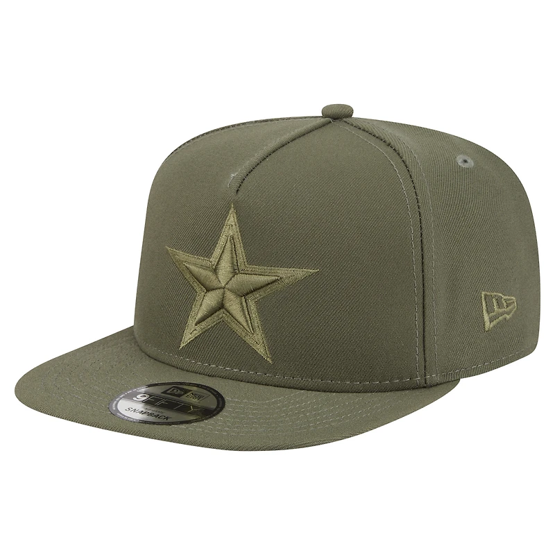 Casquette snapback A-Frame 9FIFTY olive Dallas Cowboys pour homme New Era