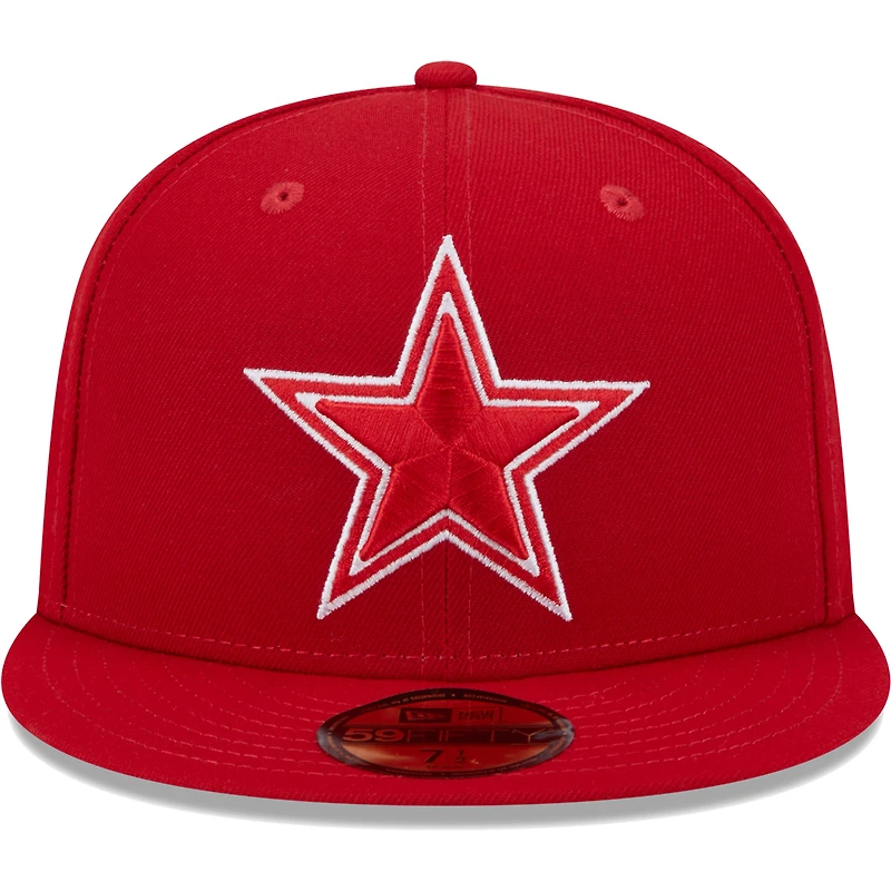 Casquette ajustée pour homme New Era Scarlet Dallas Cowboys Super Bowl XXVII Main Patch 59FIFTY