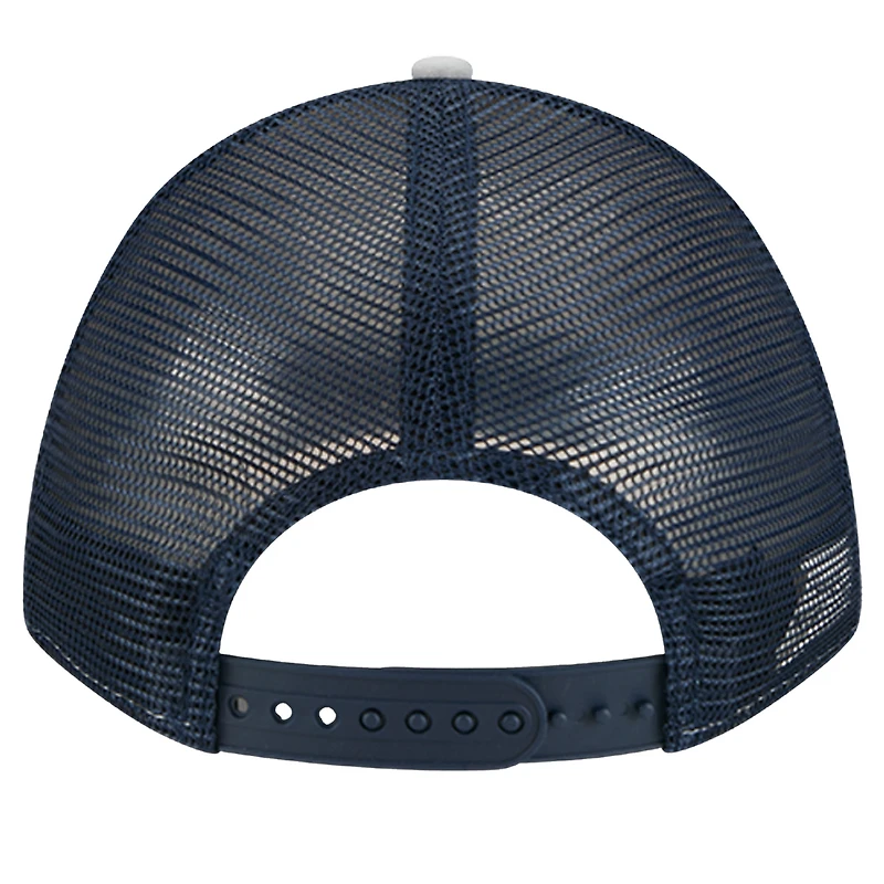 Men's New Era Silver/Navy Dallas Cowboys Linear A-Frame 9FORTY Adjustable Hat