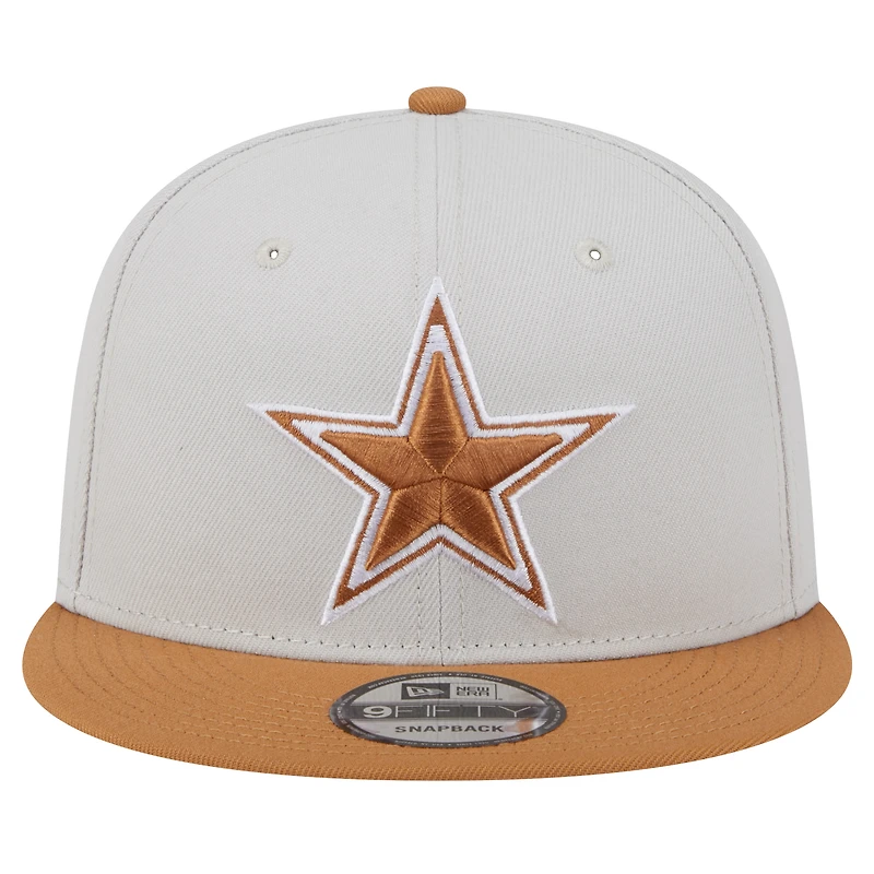 Men's New Era Stone/Brown Dallas Cowboys Two-Tone Color Pack 9FIFTY Snapback Hat