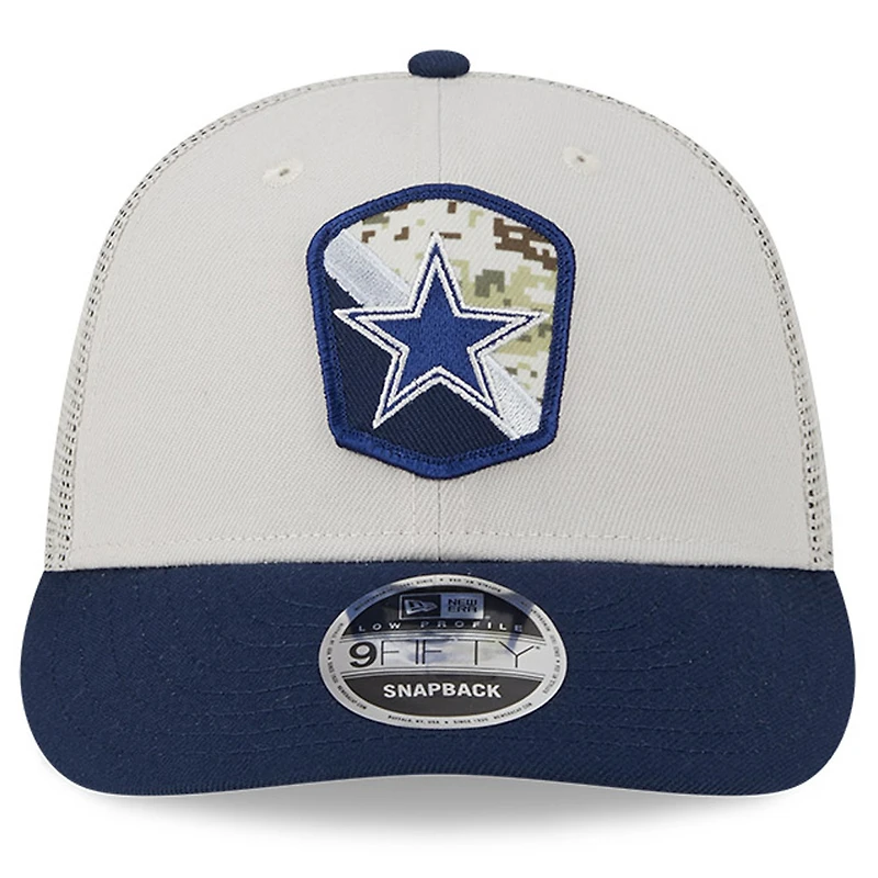 Men's New Era  Stone/Navy Dallas Cowboys 2023 Salute To Service Low Profile 59FIFTY Fitted Hat