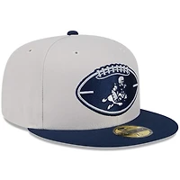 Casquette ajustée 59FIFTY historique Dallas Cowboys 2024 Sideline New Era pierre/bleu marine pour hommes
