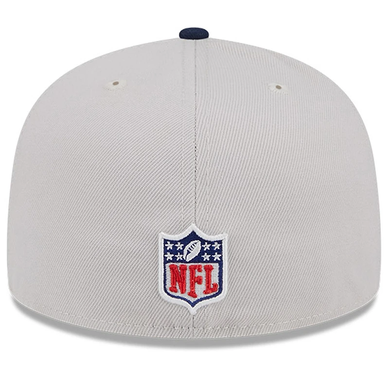 Casquette ajustée 59FIFTY historique Dallas Cowboys 2024 Sideline New Era pierre/bleu marine pour hommes