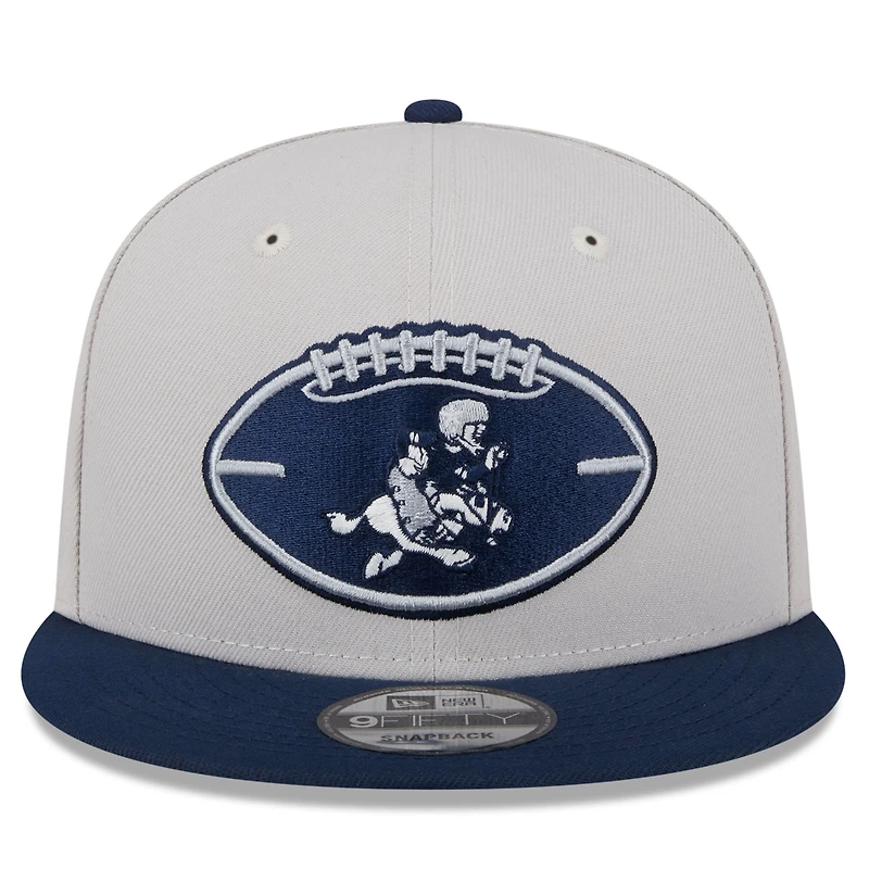 Men's New Era Stone/Navy Dallas Cowboys 2024 Sideline Historic 9FIFTY Snapback Hat