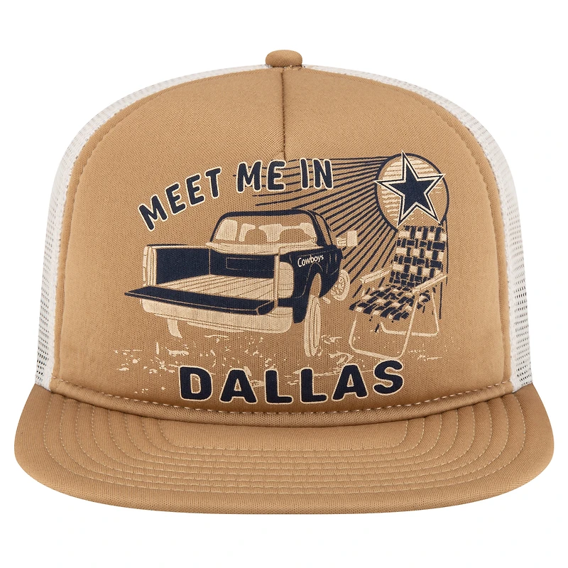Casquette à visière plate New Era Stone Dallas Cowboys Meet Me 9FIFTY pour homme