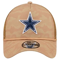 Men's New Era  Tan Dallas Cowboys Wheat Camo 9FORTY Trucker Adjustable Hat