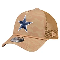 Men's New Era  Tan Dallas Cowboys Wheat Camo 9FORTY Trucker Adjustable Hat