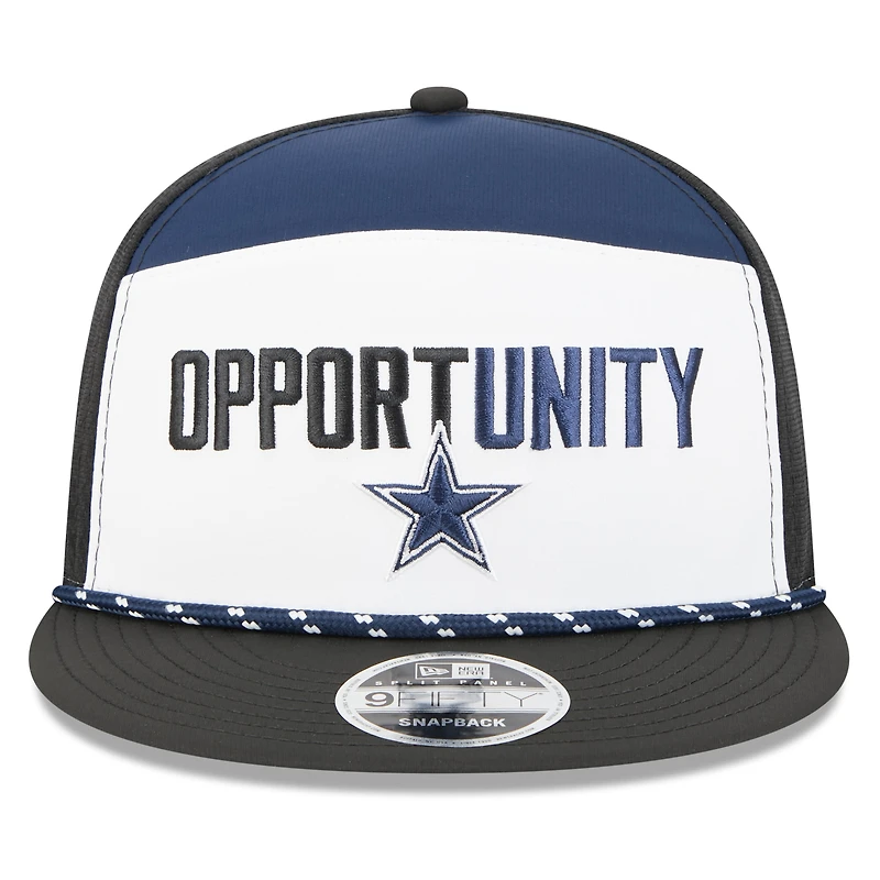 Men's New Era White/Black Dallas Cowboys 2025 Inspire Change Split Panel 9FIFTY Snapback Hat