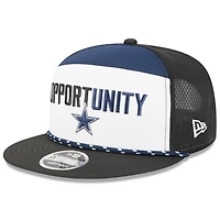 Men's New Era White/Black Dallas Cowboys 2025 Inspire Change Split Panel 9FIFTY Snapback Hat