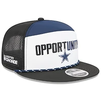 Casquette snapback New Era 9FIFTY blanche et noire Dallas Cowboys 2025 Inspire Change pour homme