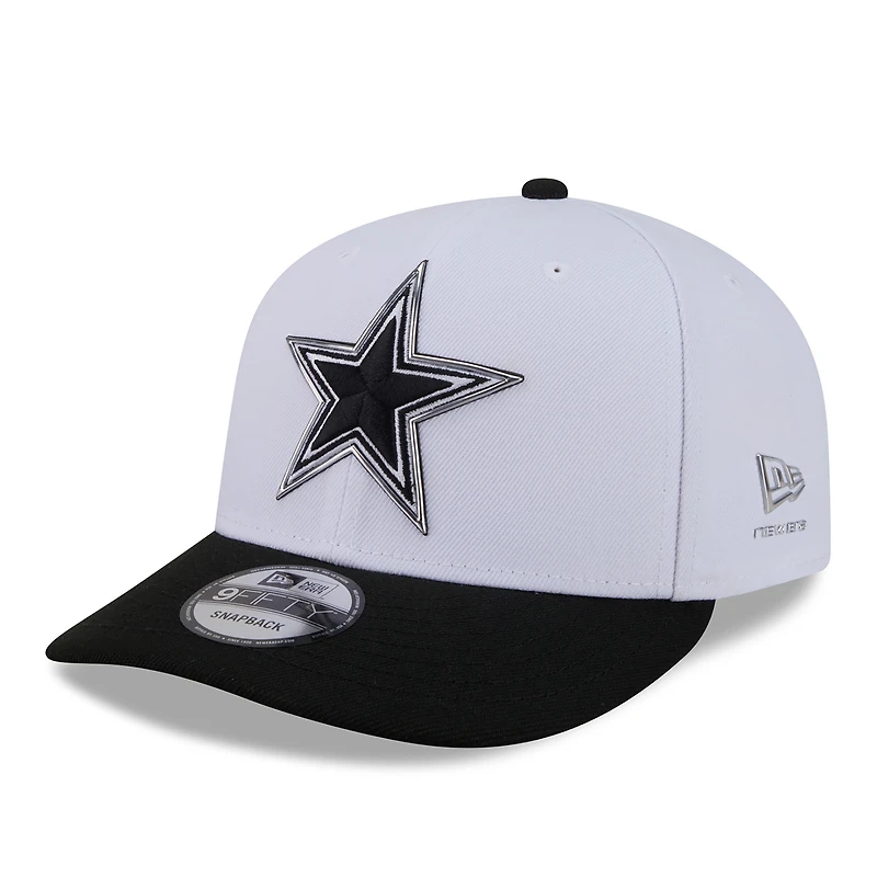 Men's New Era White/Black Dallas Cowboys 2026 NFL Draft Pre-Curved 9FIFTY Snapback Hat