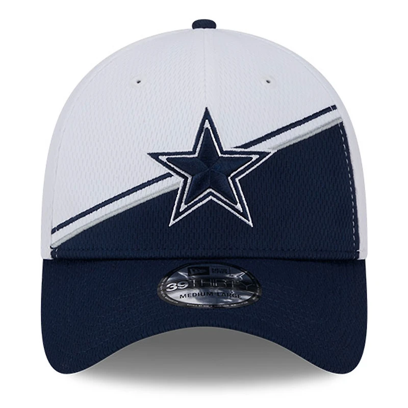 Men's New Era  White/Navy Dallas Cowboys 2023 Sideline 39THIRTY Flex Hat