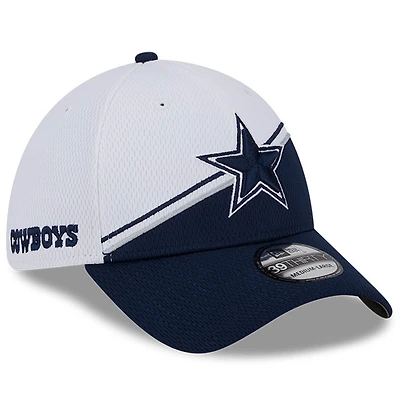 Men's New Era  White/Navy Dallas Cowboys 2023 Sideline 39THIRTY Flex Hat