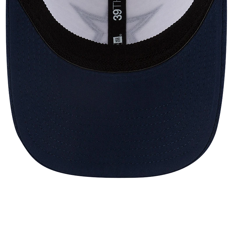 Casquette flexible 39THIRTY New Era pour hommes, blanc/bleu marine, Dallas Cowboys 2024 NFL Training Camp