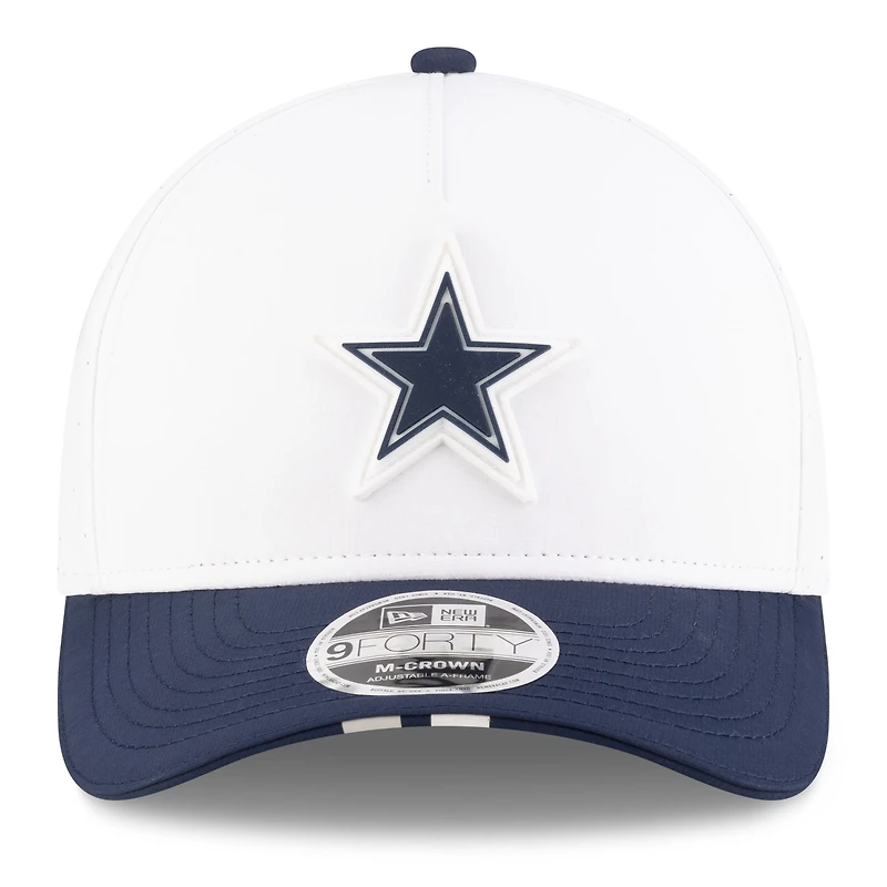 Men's New Era  White/Navy Dallas Cowboys 2025 NFL Training Camp A-Frame 9FORTY Adjustable Hat