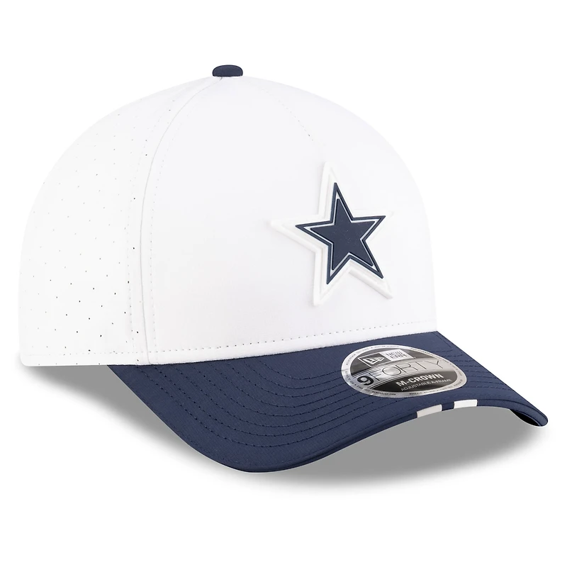 Men's New Era  White/Navy Dallas Cowboys 2025 NFL Training Camp A-Frame 9FORTY Adjustable Hat