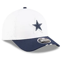 Men's New Era  White/Navy Dallas Cowboys 2025 NFL Training Camp A-Frame 9FORTY Adjustable Hat