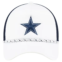Men's New Era White/Navy Dallas Cowboys Court Sport Foam Front A-Frame 9FORTY Adjustable Trucker Hat