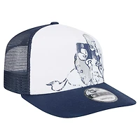 Casquette à visière plate à visière plate New Era 9FIFTY A-Frame pour homme, blanche/bleue marine, des Cowboys de Dallas