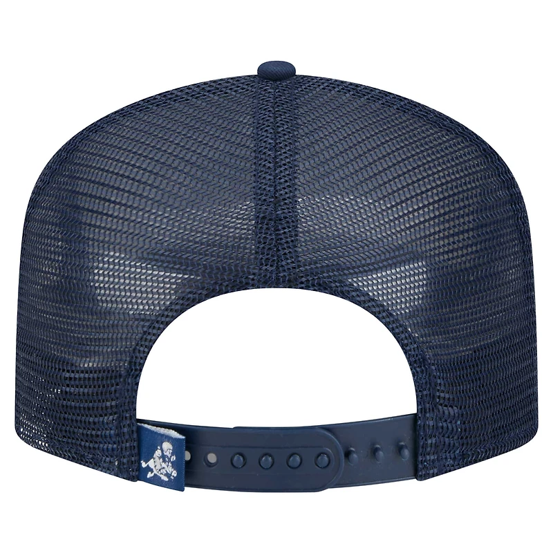 Casquette à visière plate à visière plate New Era 9FIFTY A-Frame pour homme, blanche/bleue marine, des Cowboys de Dallas
