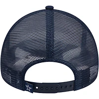 Men's New Era White/Navy Dallas Cowboys Stacked A-Frame Trucker 9FORTY Adjustable Hat