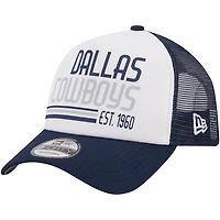 Casquette réglable 9FORTY Stacked A-Frame Trucker 9FORTY des Dallas Cowboys New Era pour hommes, blanc/bleu marine