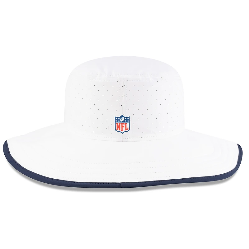 Bob Panama New Era blanc pour homme, camp d'entraînement NFL 2025 des Cowboys de Dallas