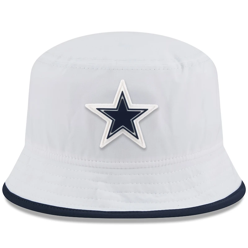 Men's New Era White Dallas Cowboys 2025 NFL Training Camp Stretch Bucket Hat
