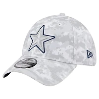 Casquette New Era blanche Dallas Cowboys 2025 Salute to Service pour homme, pack fan 39THIRTY Flex