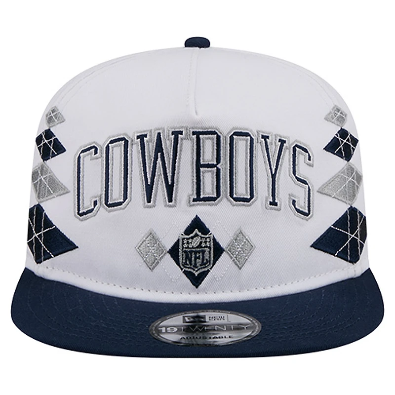 Men's New Era  White Dallas Cowboys Argyle 19TWENTY Adjustable Hat