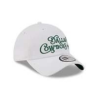 Casquette New Era blanche pour homme, modèle Dallas Cowboys, style golf, décontractée et classique, ajustable.