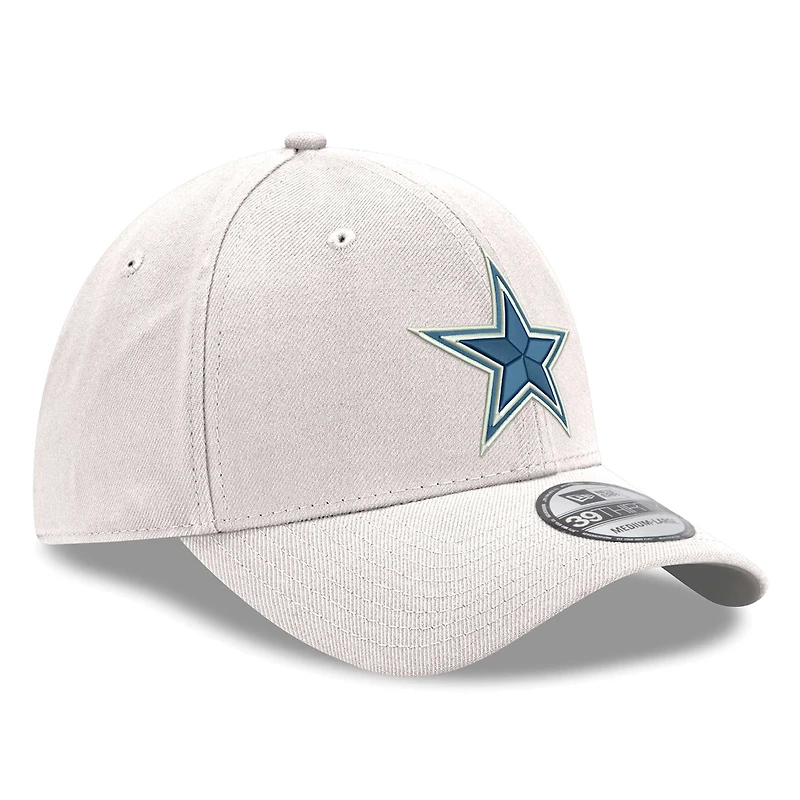Casquette flexible 39THIRTY avec logo des Dallas Cowboys New Era pour hommes, blanche