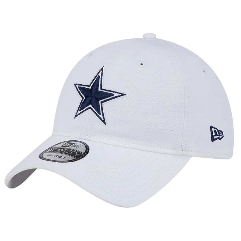 Casquette ajustable New Era Dallas Cowboys Main 9TWENTY blanche pour homme