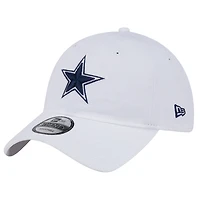Casquette ajustable New Era Dallas Cowboys Main 9TWENTY blanche pour homme
