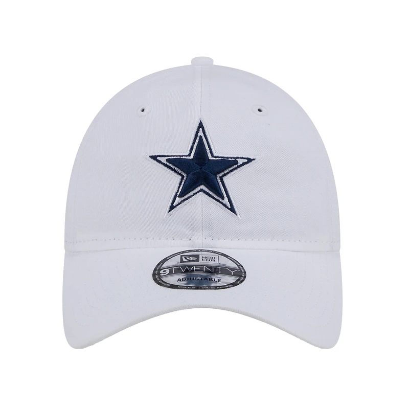 Casquette ajustable New Era Dallas Cowboys Main 9TWENTY blanche pour homme