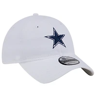 Casquette ajustable New Era Dallas Cowboys Main 9TWENTY blanche pour homme