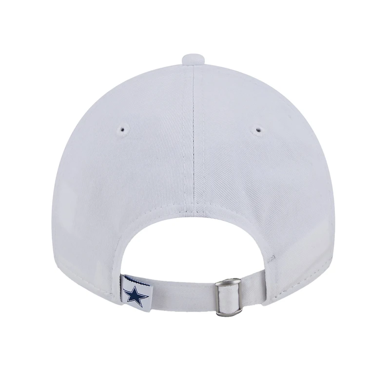 Casquette ajustable New Era Dallas Cowboys Main 9TWENTY blanche pour homme