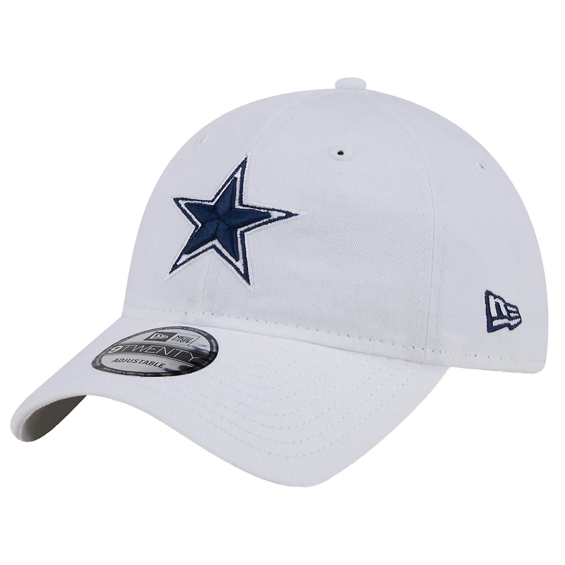 Casquette ajustable New Era Dallas Cowboys Main 9TWENTY blanche pour homme