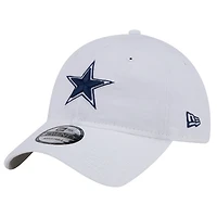 Casquette ajustable New Era Dallas Cowboys Main 9TWENTY blanche pour homme