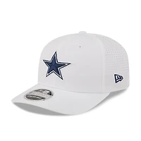 Casquette ajustable New Era blanche Dallas Cowboys pour homme, modèle 9SEVENTY, avec plaque nominative.