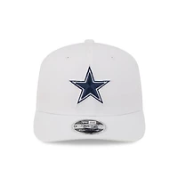 Casquette ajustable New Era blanche Dallas Cowboys pour homme, modèle 9SEVENTY, avec plaque nominative.