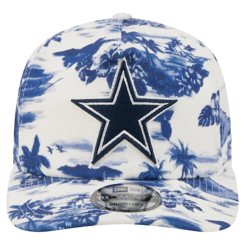 Casquette ajustable New Era blanche Dallas Cowboys Tropics 19TWENTY pour homme
